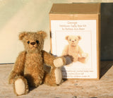 George Traditional Mohair Heirloom Teddy Bear Kit. A jointed teddy bear kit by Make A Teddy to make a 10 inch (25 cm) teddy bear. George is a very sweet teddy bear, he's straightforward to make, not too big or too small, and suitable for beginners. We have created this kit with everything you need including the stuffing and pellets, you just need scissors and a few things you will have at home.