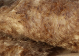 Chocolate Chip Truffle 25 mm (one inch) chestnut brown tipped beige dense, distressed mohair for teddy bears with a beige backing Chocolate Chip Truffle is a gorgeous chestnut brown-tipped beige mohair with a soft and fluffy 1 inch pile. It's a great colour and texture for medium and large teddy bears. The backcloth is also beige meaning that if you trim the snout of your bear it will have a pale beige snout and an interesting mottled brown and cream colouring.