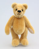 Cookie is a sweet, little, old-fashioned Barbara-Ann Bear, Cookie is about 7 inches/ 18 cm tall, he has been designed to suit both beginners and experienced teddy bear makers. Cookie is one of our smallest teddy bear patterns, it makes a bear that is quite traditional and small enough to sit in your hand.   We've used this pattern twice so far, once in very short mohair and then in crushed velvet, we think he suits mohairs between 4 and 15mm best