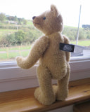 The Francis Teddy Bear pattern makes a sweet traditional Barbara-Ann Bear about 14 inches (36 cm) tall. This is our newest teddy bear sewing pattern, we've just made one bear so far in our 9mm Golden Corn mohair and we think he looks very sweet.