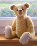 The Francis Teddy Bear pattern makes a sweet traditional Barbara-Ann Bear about 14 inches (36 cm) tall. This is our newest teddy bear sewing pattern, we've just made one bear so far in our 9mm Golden Corn mohair and we think he looks very sweet.