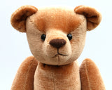 The Francis Teddy Bear pattern makes a sweet traditional Barbara-Ann Bear about 14 inches (36 cm) tall. This is our newest teddy bear sewing pattern, we've made one bear in our 9mm Golden Corn mohair and one bear in velvet and we think they look very sweet. You could use slightly longer mohair or you could make him using other fabric, as a memory bear for example.