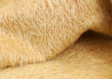 Golden Cracker 12 mm quite sparse, distressed (ratinee) mohair for teddy bears with a golden pile and warm beige backing This has a moderately short, distressed, fairy sparse, golden pile and a warm beige backing, which helps make your bear's face stand out.  It's a great colour for smaller traditional teddy bears, or larger bears that you want to look old and loved.