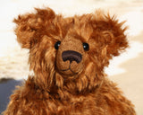 This is the bear, Horatio, we made using our Ginger Spice 24mm cinnamon mohair, Horatio was about 15 inches tall
