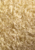 Mustard Seed, 24 mm (nearly one inch) blond, dense, distressed mohair/viscose mix for teddy bears Mustard Seed is a little different from our other materials, the pile is a mixture of mohair and viscose giving it a slight lustre. It has an intensely distressed tangled, blond pile which is 24 mm (nearly) 1 inch long. It's a great colour and texture for medium and large traditional teddy bears, it's quite a 'happy'teddy bear' colour, a good colour for making happy teddy bears.