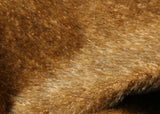 Singed Muffin 11 mm quite sparse, straight pile, mohair for teddy bears with a warm antique gold pile with black threads and an antique gold backing
