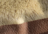 Wholemeal Spaghetti is a blond gold mohair with hint of green and a soft and fluffy pile, its backing is a dull brown this means that your bear will have contrasting brown facial features when you trim the snout.