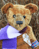 Grimble PRINTED traditional jointed mohair teddy bear sewing pattern by Barbara-Ann Bears for a traditional 17 inch/43 cm teddy bear