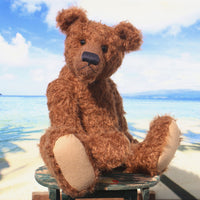 Grimble PRINTED traditional jointed mohair teddy bear sewing pattern by Barbara-Ann Bears for a traditional 17 inch/43 cm teddy bear