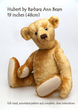 Hubert printed sewing pattern for a traditional jointed 19 inch teddy bear by Barbara-Ann Bears