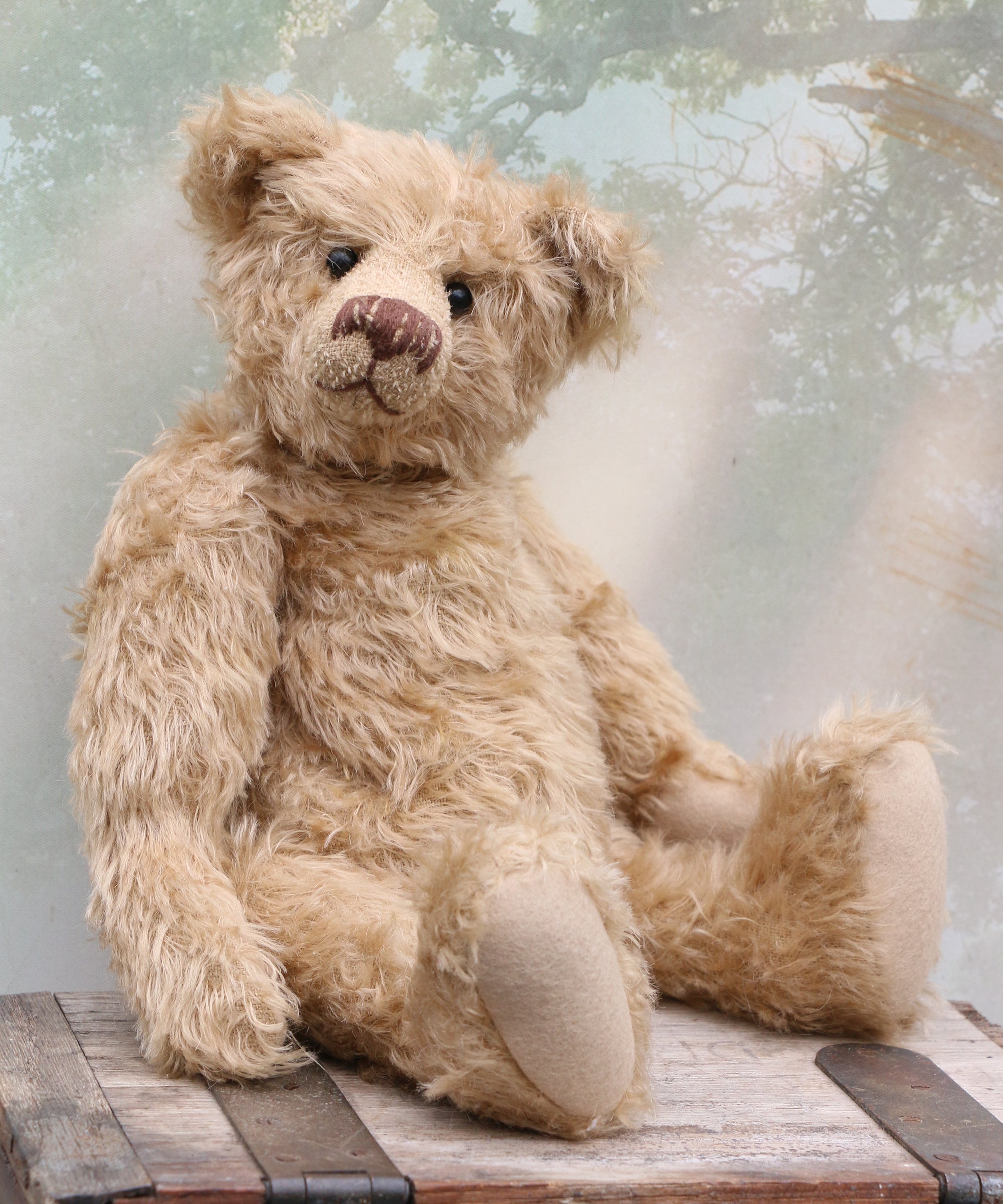 Fosdyke PRINTED traditional jointed mohair 14 inch teddy bear sewing p –  Make A Teddy