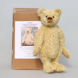 Fosdyke is 14 inches/36 cm tall and is made from golden German mohair, the kit contains everything you need and comes in a presentation box