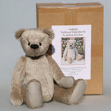 Frederick Traditional Mohair Heirloom Teddy Bear Kit. A jointed teddy bear kit suitable for a beginner by Make A Teddy to make a 15 inch (38 cm) teddy bear. Frederick is a very sweet teddy bear, he's quite easy to make and beginners have made him quite successfully.