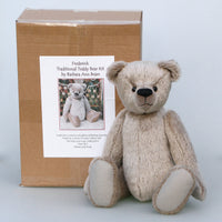 Frederick Traditional Mohair Heirloom Teddy Bear Kit. A jointed teddy bear kit suitable for a beginner by Make A Teddy to make a 15 inch (38 cm) teddy bear. Frederick is a very sweet teddy bear, he's quite easy to make and beginners have made him quite successfully.