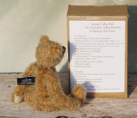 George Traditional Mohair Heirloom Teddy Bear Kit. A jointed teddy bear kit by Make A Teddy to make a 10 inch (25 cm) teddy bear. George is a very sweet teddy bear, he's straightforward to make, not too big or too small, and suitable for beginners. We have created this kit with everything you need including the stuffing and pellets, you just need scissors and a few things you will have at home.