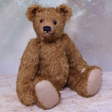 Harrison teddy bear sitting down.
Harrison Traditional Mohair Heirloom Teddy Bear Kit. A jointed teddy bear kit by Make A Teddy to make a 14 inch (35 cm) teddy bear. We have created this kit with everything you need with clear instructions with diagrams, you just need scissors and a few things you will have at home.