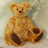 The Chester Teddy Bear pattern makes a large, classical, traditional mohair Barbara-Ann Bear about 21 inches (53cm) tall. 
A teddy bear sewing pattern to make a large, elegant, traditional mohair artist teddy bear with a centre seam in his head gusset, a long snout, a hump and long arms and legs