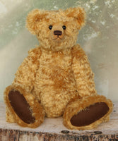 The Chester Teddy Bear pattern makes a large, classical, traditional mohair Barbara-Ann Bear about 21 inches (53cm) tall. 
A teddy bear sewing pattern to make a large, elegant, traditional mohair artist teddy bear with a centre seam in his head gusset, a long snout, a hump and long arms and legs