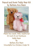 Miniature Teddy Bear Double Kit Peanut and Rosie 3.5 inch by Make A Teddy