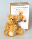 Podgerson teddy bear and the Podgerson kit by Make A Teddy in its kit box