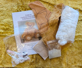 The contents of the Podgerson Teddy Bear kit by Make A Teddy
