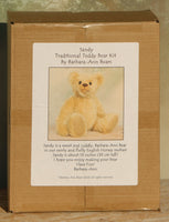 Sandy Teddy Bear Kit by Make A Teddy, showing  the front of the box containing the teddy bear kit