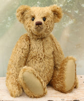 The Chester Teddy Bear pattern makes a large, classical, traditional mohair Barbara-Ann Bear about 21 inches (53cm) tall. 
A teddy bear sewing pattern to make a large, elegant, traditional mohair artist teddy bear with a centre seam in his head gusset, a long snout, a hump and long arms and legs