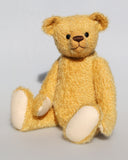 The Francis Teddy Bear pattern makes a sweet traditional Barbara-Ann Bear about 14 inches (36 cm) tall. This is our newest teddy bear sewing pattern, we've just made one bear so far in our 9mm Golden Corn mohair and we think he looks very sweet.