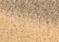 Porridge 11 mm quite sparse, wildly distressed, mohair for teddy bears with a soft, pale peachy cream pile and backing. It's a great mohair for smaller traditional teddy bears, or larger bears, good for cute happy bears, or ,with some shading, teddies that you want to look old and loved.