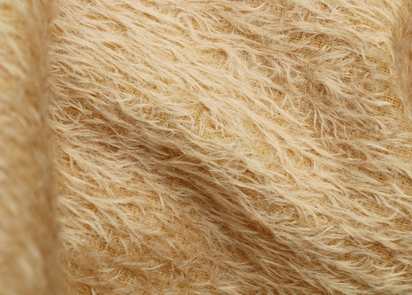 Shortcake 12 mm beige ratinee teddy bear mohair fabric by Make A Teddy